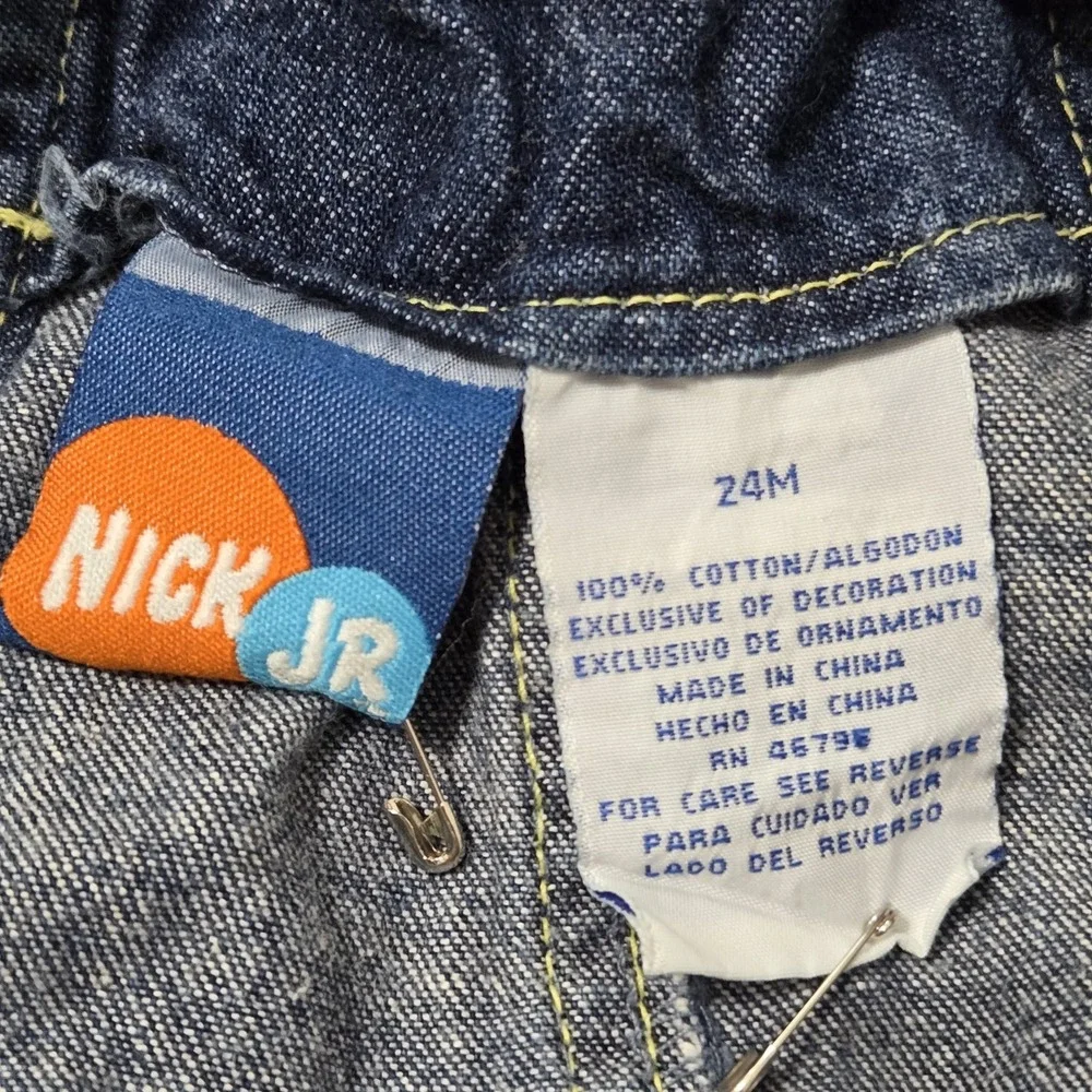 Y2K Dora The Explorer Nick Jr Embroidered Denim Overalls Shorts 24M‎